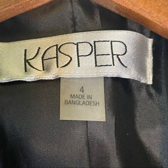 Kasper One-Button Long Sleeve Black Blazer 4 - Picture 6 of 9